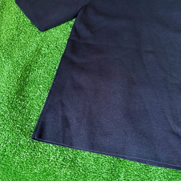 Ann Taylor Rhinestone Embellished Mock Neck Sweater T-Shirt Size M Navy Blue Sky - Picture 11 of 13